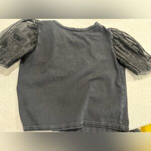 forever 21 kids black top with puffy sleeves